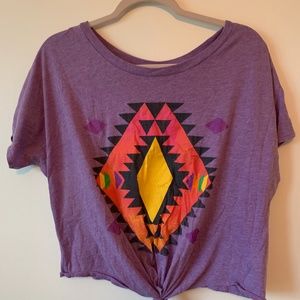 Purple bohemian style tee shirt